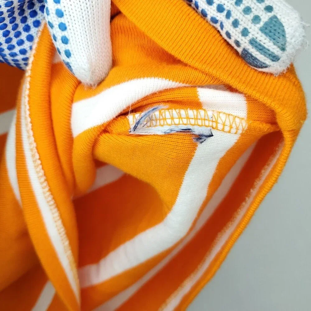 Ralph Lauren Sport Sweater Boys Large Orange White Lightweight Cotton